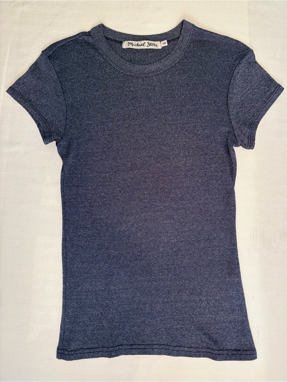 Michael Stars Women's Short Sleeve Crew Neck Shine Tee in Cosmic Blue